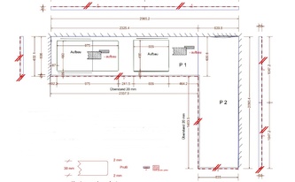 CAD Zeichnung der Arbeitsplatten aus Granit