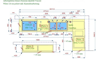 CAD Zeichnung der IKEA Küche in Köln