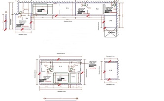 Zeichnung der Arbeitsplatten aus Silestone