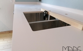 Spüle in der Silestone Arbeitsplatte Blanco Zeus Extreme