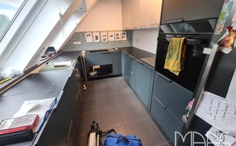Aufmaß der Küche in der Kölner Dachwohnung