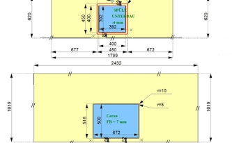 CAD Zeichnung der Infinity Arbeitsplatten