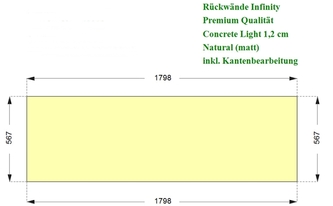 CAD Zeichnung der Infinity Rückwand