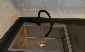 Infinity Arbeitsplatte Total Black mit Spüle