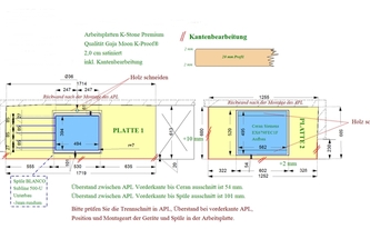 Zeichnung der K-Stone Arbeitsplatten in Köln