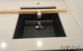 K2 Quarz Arbeitsplatte Ice White mit Unterbauspüle