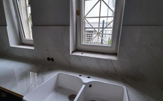Spülstein in der Keramik SapienStone Arbeitsplatte Premium White