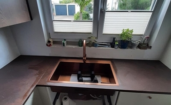 Spüle in der Laminam Arbeitsplatte Bruno
