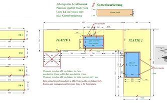 Zeichnung der Küche in Köln in 4. OG