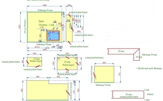 CAD Zeichnung der Marmor Arbeitsplatten