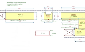 AutoCad Zeichnung der Mustang Schiefer Arbeitsplatten