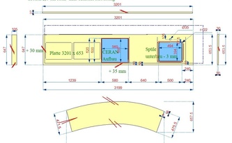 CAD Zeichnung der Neolith Arbeitsplatten für die Wohnküche