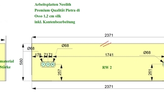 CAD Zeichnung der Neolith Rückwände