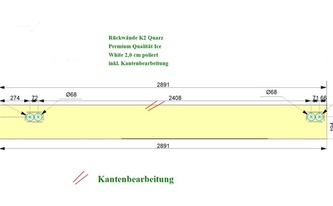 CAD Zeichnung der Quarz Rückwand