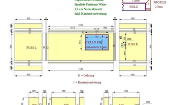 CAD Zeichnung der Küche in Köln