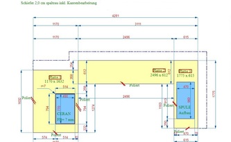 CAD Zeichnung der Schiefer Arbeitsplatten Jaddish Schiefer