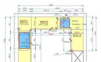 CAD Zeichnung der Silestone Gris Expo Arbeitsplatten