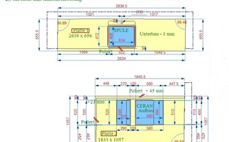 Zeichnung der Silestone Arbeitsplatten Kensho