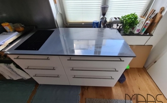 Gerade Küchenzeile mit Silestone Arbeitsplatte Marengo
