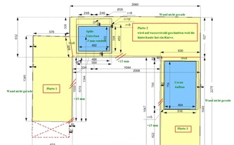 CAD Zeichnung der U-förmigen IKEA Küche