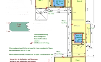 CAD Zeichnung der Küche in Kolbermoor