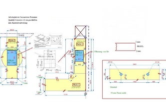 CAD Zeichnung Arbeitsplatten und Inselplatte