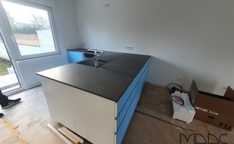 IKEA Küche in Langerwehe mit Neolith Arbeitsplatten Pietra di Piombo