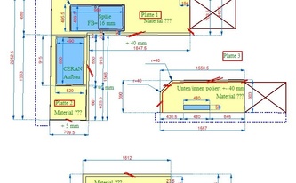 CAD Zeichnung der SapienStone Arbeitsplatten