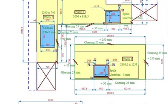 CAD Zeichnung der Keramik SapienStone Arbeitsplatten