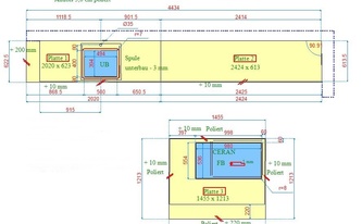 CAD Zeichnung der Silestone Negro Tebas Arbeitsplatten