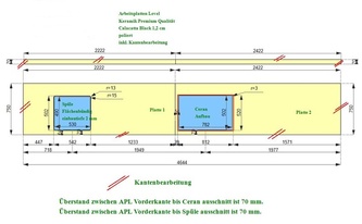 CAD Zeichnung der Küchenzeile in Leverkusen