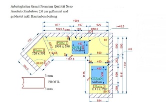 CAD Zeichnung Arbeitsplatten