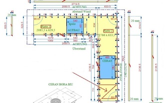 CAD Zeichnung der Granit Arbeitsplatten und Wischleisten Krishna Black