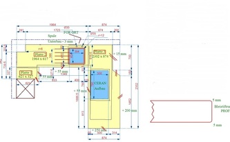 CAD Zeichnug Granit Arbeitsplatten Belvedere