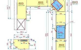 Zeichnung der Dekton Sirius Arbeitsplatten