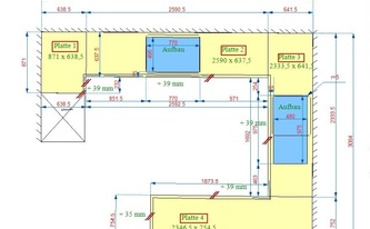 CAD Zeichnung der Granit Arbeitsplatten