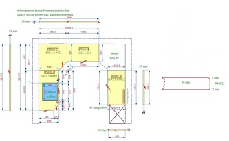 AutoCad Zeichnung der Arbeitsplatten Granit Star Galaxy