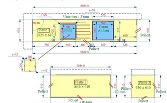 CAD Zeichnung der Granit Arbeitsplatten Terra