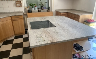 Kücheninsel mit Granit Arbeitsplatte Astoria Ivory