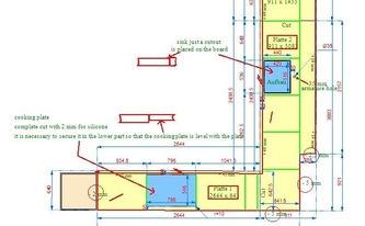 CAD Zeichnung der Bianco Lasa Keramik SapienStone Arbeitsplatten 