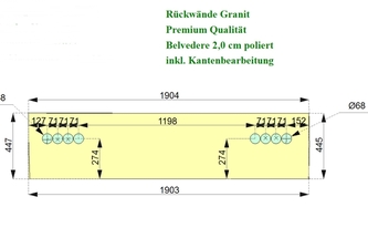 CAD Zeichnung der Rückwand