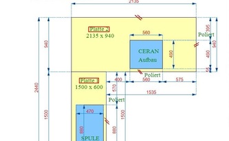 CAD Zeichnung der Sapphire Brown Granit Arbeitsplatten