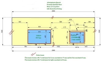 CAD Zeichnung der Kücheninsel in Mechernich