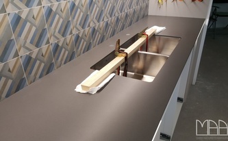 Spüle in der Cemento Spa Silestone Arbeitsplatten 