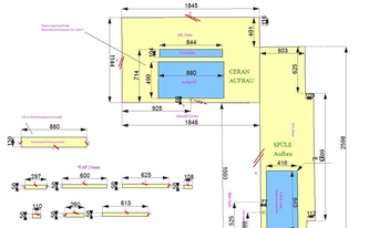 CAD Zeichnung der Granit Arbeitsplatten und Wischleisten