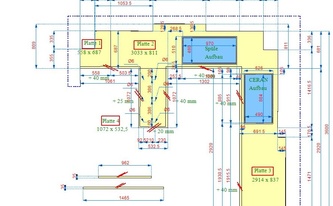 CAD Zeichnung der Level Keramik Arbeitsplatten