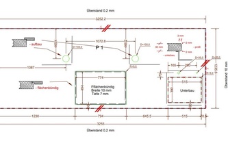 CAD Zeichnung der Arbeitsplatte aus Granit