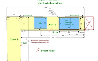 CAD Zeichnung der Küche in Mönchengladbach