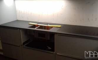 IKEA Küche mit Neolith Arbeitsplatten Pierre Bleue