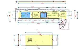 CAD Zeichnung der Arbeitsplatten aus Granit